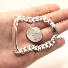 Load image into Gallery viewer, 925 Sterling Silver Personalized Custom Engraved Curb Link ID Bracelet 8mm Wide