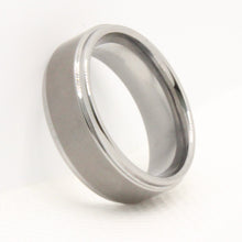 Load image into Gallery viewer, Tungsten Carbide Flat Center Satin Finish Recessed Edges Wedding Band Ring 8mm