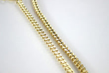 Load image into Gallery viewer, Authentic 14K Hollow Yellow Gold Franco Necklace Chain 2-3.5mm/16-30"