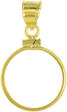 Load image into Gallery viewer, Sterling Silver & Gold Filled Dime Bezel 18 mm Screw Top Coin Edge 10 Cent Coin