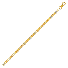 Load image into Gallery viewer, 14K Yellow White Rose Gold Tri-Color Valentino Link Chain Necklace 2.8mm 16"-24"