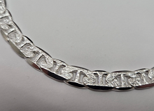 Load image into Gallery viewer, 925 Sterling Silver Flat Mariner Link Chain Diamond Cut Necklace 8mm 7" to 30"