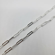 Load image into Gallery viewer, 925 Sterling Silver Paperclip Chain Necklace Bracelet Italy 3mm Sizes 7-30 inch