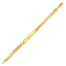 Load image into Gallery viewer, 14K Yellow Gold Hollow Curb ID Bracelet 6mm/5mm 7" 7.5" Engraving Available