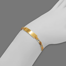 Load image into Gallery viewer, 14K Tri Color Gold Kids Love Heart ID Bracelet 6mm/4mm 6" Engraving Available