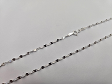 Load image into Gallery viewer, 925 Sterling Silver Diamond Cut Silver Coffee Flat Link Chain Necklace 2.3mm