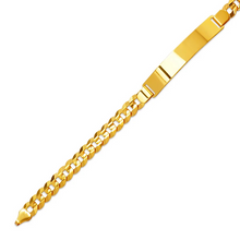 Load image into Gallery viewer, 14K Yellow Gold ID Bracelet 8mm ID 7mm Wide Curb Light Chain 8" 8.5" Engraving