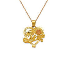 Load image into Gallery viewer, 14k Yellow Gold Mom Heart Pendant Charm Mother's Day Gift for Her Various Design