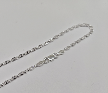 Load image into Gallery viewer, 925 Sterling Silver Puffed Anchor Chain Anklet 2.4mm, Fits 9" to 9.5" Ankles