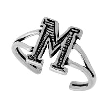 Load image into Gallery viewer, 925 Sterling Silver Initial Letter Alphabet Adjustable Size Baby Toe Ring