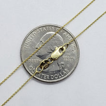 Load image into Gallery viewer, 14K Solid Yellow Gold Very Thin Cable Link Chain Necklace 0.75mm, 16" 18" 20"