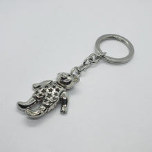 Load image into Gallery viewer, Movable Teddy Bear Key Chain Crystal Key Ring Jeweled Tortoise for Women 4" Long