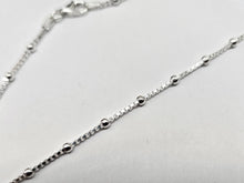 Load image into Gallery viewer, 925 Sterling Silver Stationed Box Chain Anklet 1.4mm, Fits 9.5" Ankles