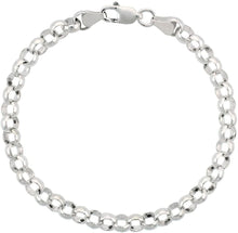 Load image into Gallery viewer, Sterling Silver Italian Rolo Chain Necklace Bracelet 6mm Thick Sizes 7~30 inch