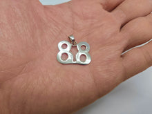 Load image into Gallery viewer, 925 Sterling Silver Number 88 Necklace 3/4 (19mm) Inch Tall, 2mm Curb Chain
