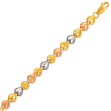 Load image into Gallery viewer, 14K Tri Color Gold Faceted Diamond Cut Bracelet 6 mm 7" Chain Brazalete tricolor