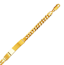 Load image into Gallery viewer, 14K Yellow Gold ID Bracelet 8mm ID 7mm Wide Curb Light Chain 8" 8.5" Engraving