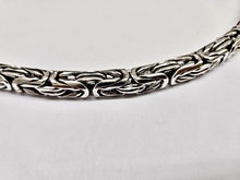 Load image into Gallery viewer, 10mm Sterling Silver Round BYZANTINE Chain Necklace Bracelet Antiqued Finish