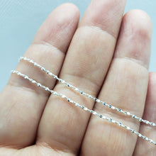Load image into Gallery viewer, 925 Sterling Silver Diamond Cut Twisted Serpentine Chain Bracelet Necklace 1.1mm