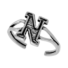 Load image into Gallery viewer, 925 Sterling Silver Initial Letter Alphabet Adjustable Size Baby Toe Ring