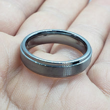 Load image into Gallery viewer, Tungsten Carbide 5.5 mm Wedding Band Ring Satined Center Recessed Edges 5 ~ 12