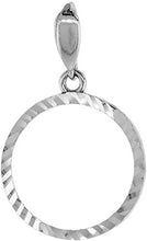 Load image into Gallery viewer, Sterling Silver Dime Bezel 18 mm Coins Prong Back Diamond Cut 10 Cent Coin