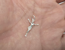 Load image into Gallery viewer, 925 Sterling Silver Body of Christ Crucifix Cross Pendant 3/4 Inch (19mm) Tall