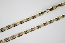Load image into Gallery viewer, Authentic 14K Yellow White Rose Gold Tri-Color Valentino Chain 4.2mm/18"-26"