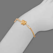 Load image into Gallery viewer, 14K Yellow Gold Fancy Butterfly D/C Bracelet 3mm Wide, 9mm Center H Clasp