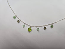 Load image into Gallery viewer, 925 Sterling Silver Anklet with Peridot Beads Bicone Crystal, Fits 9"-10" Ankles