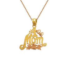 Load image into Gallery viewer, 14k Yellow Gold Mom Heart Pendant Charm Mother's Day Gift for Her Various Design
