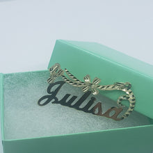 Load image into Gallery viewer, 14K Solid Yellow Gold Personalized/Custom Name Pendant with/out Singapore chain