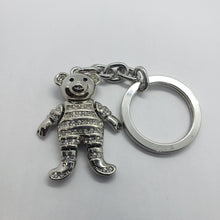 Load image into Gallery viewer, Movable Teddy Bear Key Chain Crystal Key Ring Jeweled Tortoise for Women 4" Long