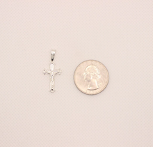 Load image into Gallery viewer, 925 Sterling Silver Dainty Detailed Budded Crucifix Cross Pendant