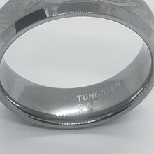 Load image into Gallery viewer, Tungsten Carbide 8 mm Concaved Wedding Band Ring Etched Celtic Dragon Pattern