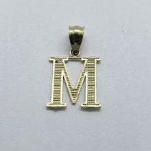Load image into Gallery viewer, 10K Solid Yellow Gold Diamond Cut Small Initial Alphabet Letter Pendant Charm