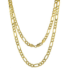 Load image into Gallery viewer, Authentic 10K Solid Yellow Gold Figaro Chain Necklace 6.5mm Size 20"~30"