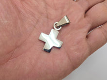 Load image into Gallery viewer, 925 Sterling Silver Flat Plain Greek Cross Pendant 7/8 Inch (22mm) Tall