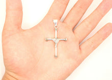 Load image into Gallery viewer, 925 Sterling Silver Wire Wrapped Cylindrical Cross Pendant with Rope Edges