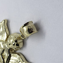 Load image into Gallery viewer, Authentic 10K Yellow Gold Praying Angel Pendant Charm Diamond Cut 3 Sizes S/M/L