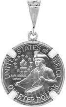 Load image into Gallery viewer, Sterling Silver Quarter Dollar Bezel 24mm Coins Prong Back Square Edge 25 Cent