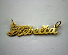 Load image into Gallery viewer, 10K Solid Yellow Gold Personalized Custom Name Pendant Charm With/out Rolo Chain