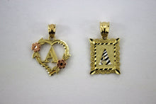 Load image into Gallery viewer, Authentic 10K Gold Initial Pendant Charm Diamond Cut for Girls Boys Men Women