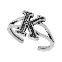 Load image into Gallery viewer, 925 Sterling Silver Initial Letter Alphabet Adjustable Size Baby Toe Ring