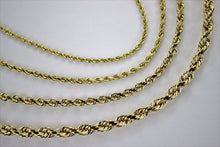 Load image into Gallery viewer, Authentic 14k Solid Yellow Gold D/C Rope Chain 1.5mm~5mm/16"~30"
