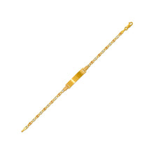 Load image into Gallery viewer, 14K Tricolor Gold Kids Valentino ID Bracelet 6mm/3mm 6" Engraving Available