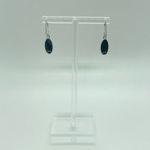 Load image into Gallery viewer, Sterling Silver Synthetic Opal Dangle Earrings Oval Shape