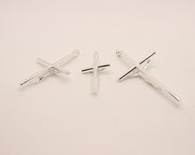 Load image into Gallery viewer, 925 Sterling Silver Skinny Cylindrical Stick Crucifix Cross Pendant 3 Sizes