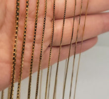 Load image into Gallery viewer, Authentic 14K Solid Yellow Gold Box Chain Necklace 1mm-2.5mm All Size 16"-30"