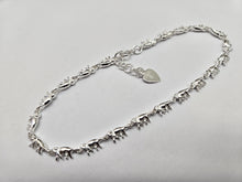 Load image into Gallery viewer, 925 Sterling Silver Anklet with Linked Elephants 7mm, Fits 9" to 10" Ankles